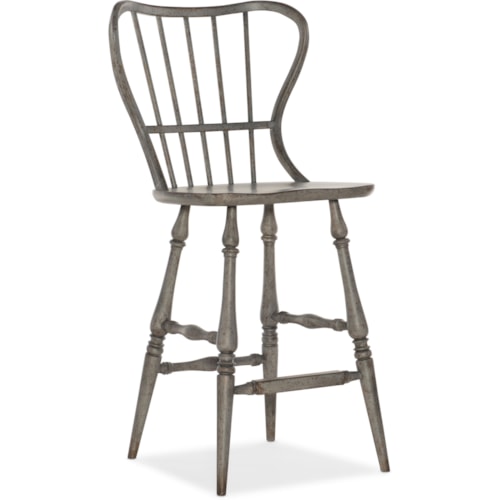 Rustic Spindle Back Bar Stool