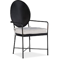Metal Arm Chair with Reversible Cushion