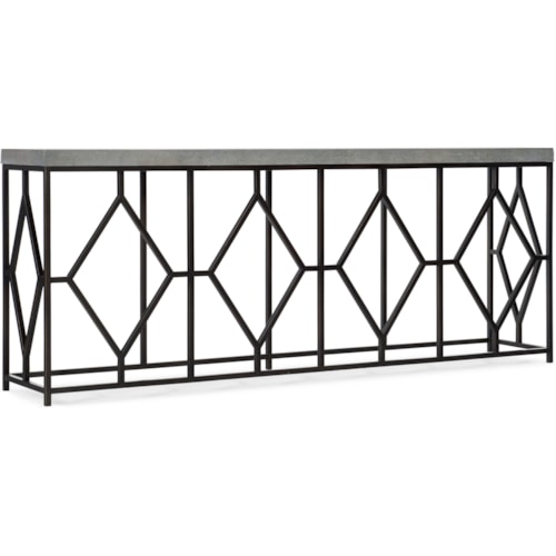 Contemporary Metal and Concrete Console Table