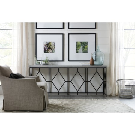 Metal and Concrete Console Table