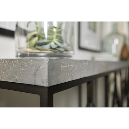 Metal and Concrete Console Table