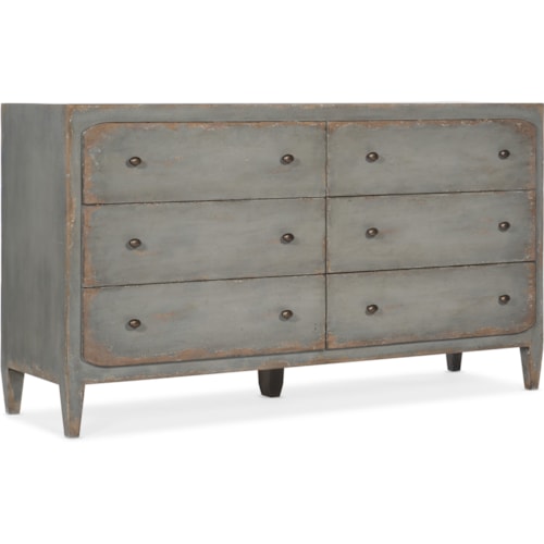 Rustic 6-Drawer Dresser