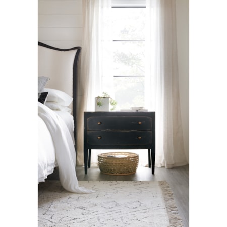 Rustic 2-Drawer Nightstand