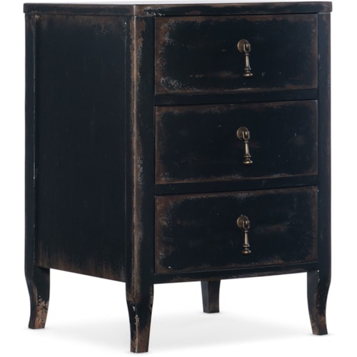 Rustic 3-Drawer Telephone Table with USB Electrical Outlet