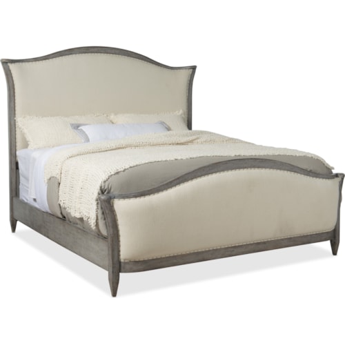 King Upholstered Bed with Nailhead Trim