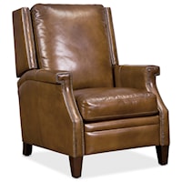 Traditional Push Back Leather Recliner with Nailhead Trim