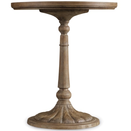 Round Bedside Table with Scalloped Base