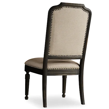 Traditional Upholstered Side Chair with Nailhead Trim