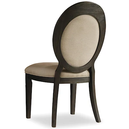 Traditional Oval Back Upholstered Side Chair with Tapered Legs