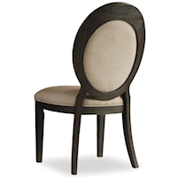 Traditional Oval Back Upholstered Side Chair with Tapered Legs