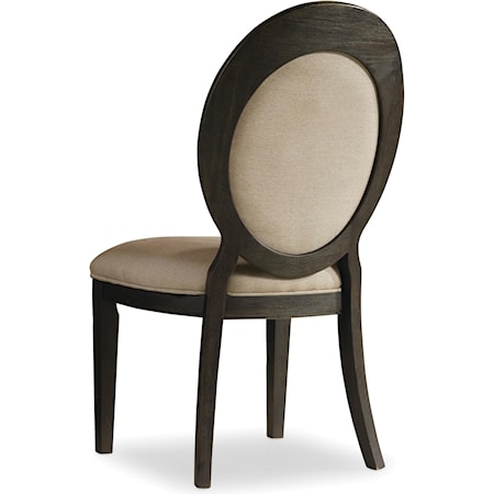 Traditional Oval Back Upholstered Side Chair with Tapered Legs