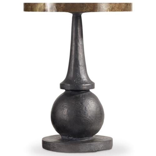 Contemporary Round Accent Table with Metal Top