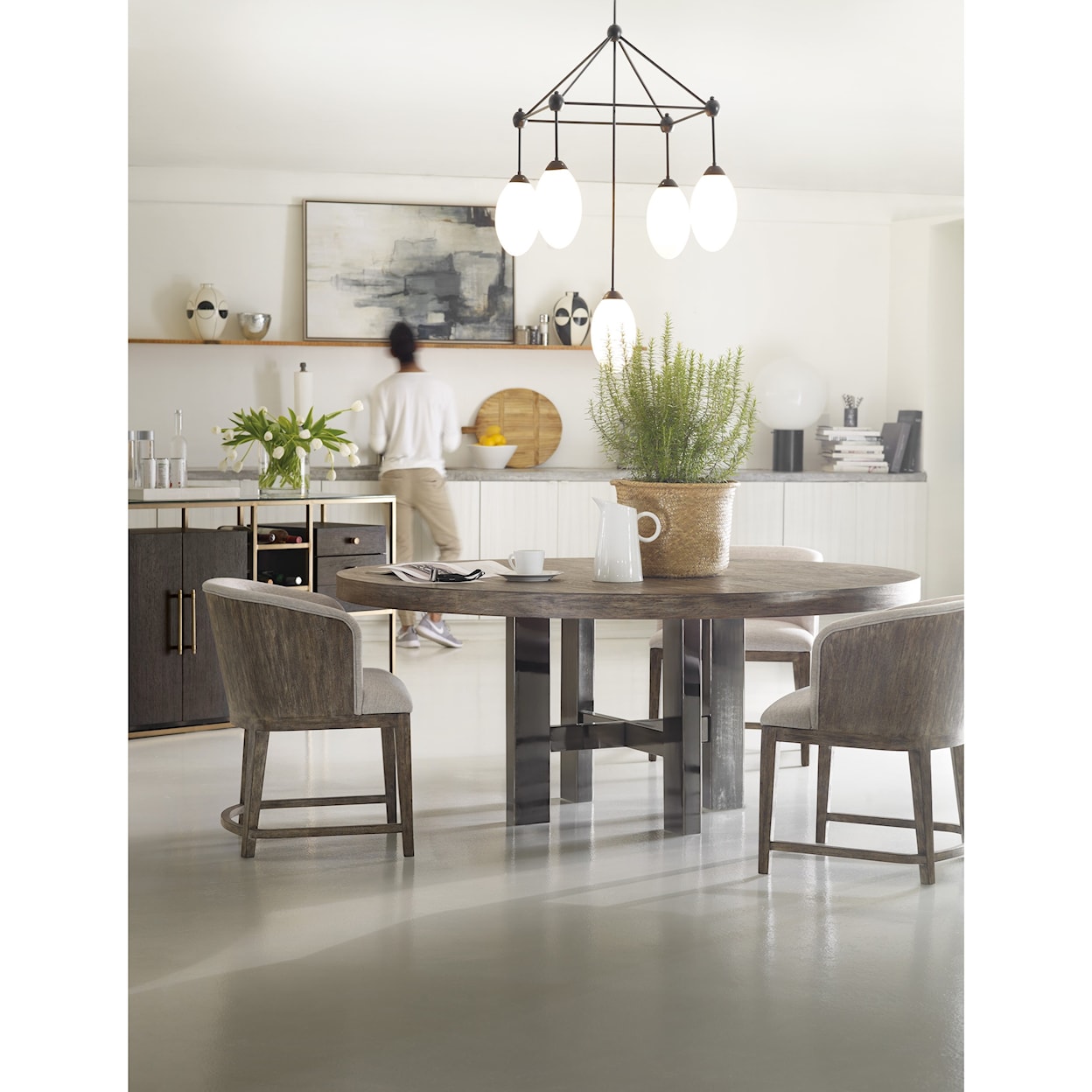 Hooker Furniture Curata Large Modern Round Dining Table