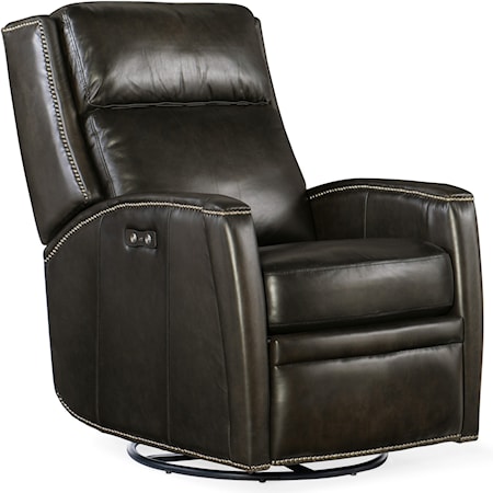 Traditional Leather Power Swivel Glider Recliner