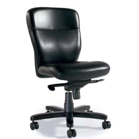 Black Leather Tilt Swivel Chair