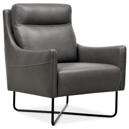 Club Chair with Black Metal Base