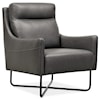 Hooker Furniture Efron Club Chair with Black Metal Base