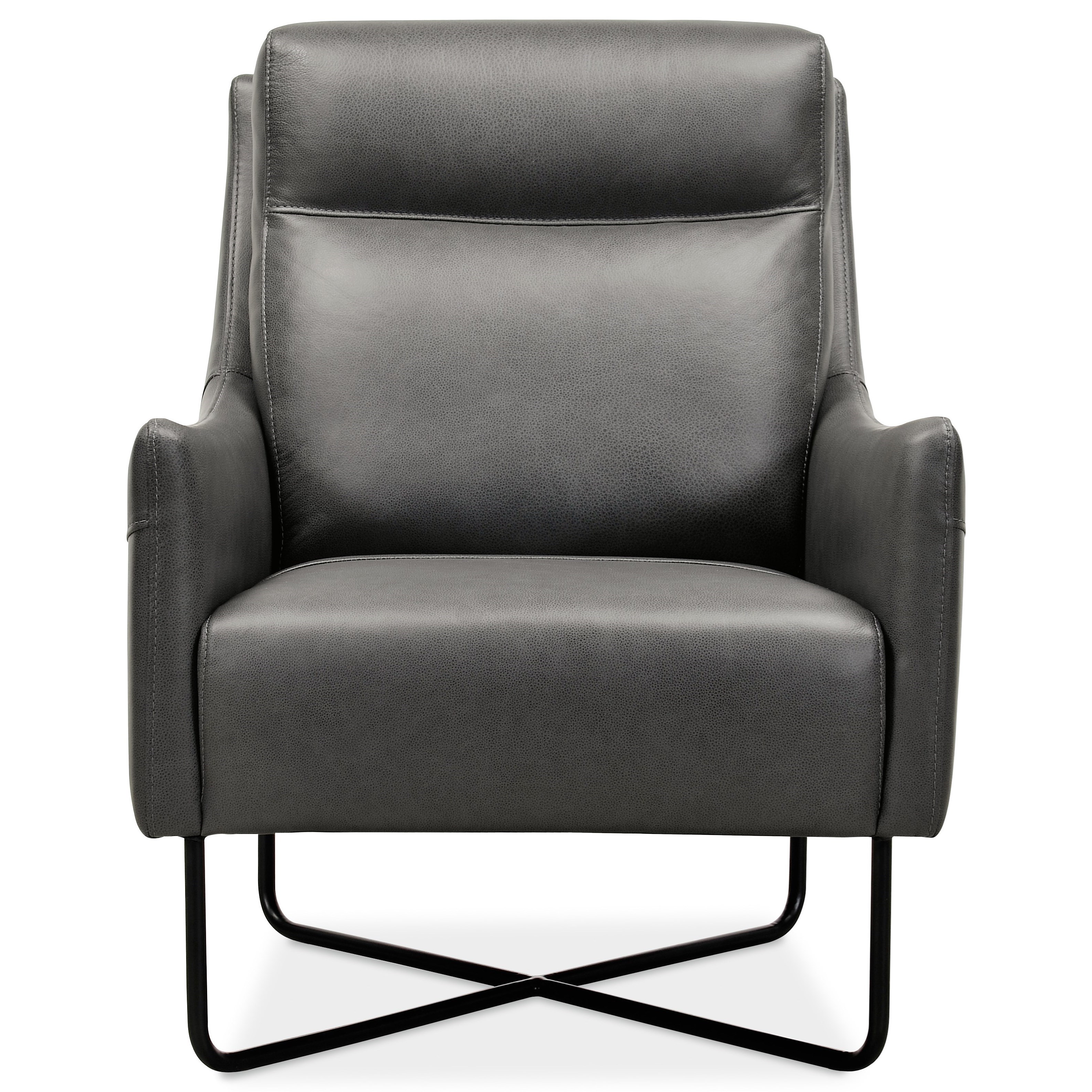 Club Chair with Black Metal Base