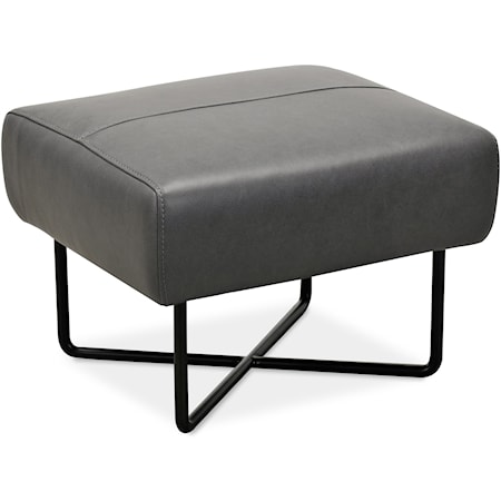 Contemporary Ottoman with Metal Legs