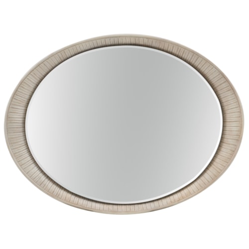 Transitional Oval Accent Mirror with Carved Frame