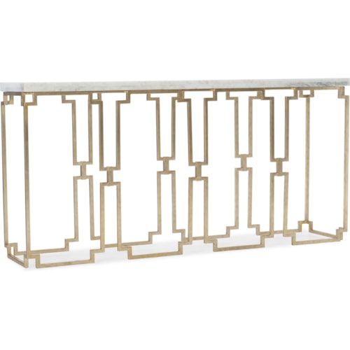 Contemporary Console Table with Marble Top