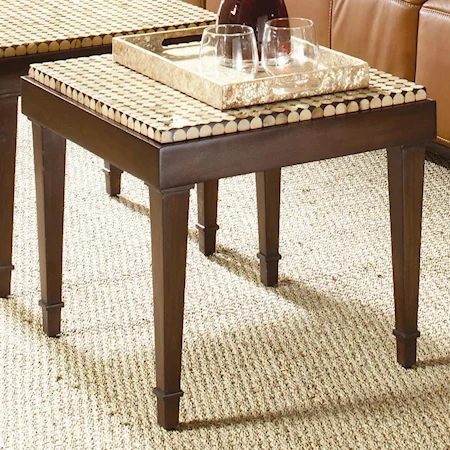 Square Bunching Cocktail Table with Coconut Shell Top