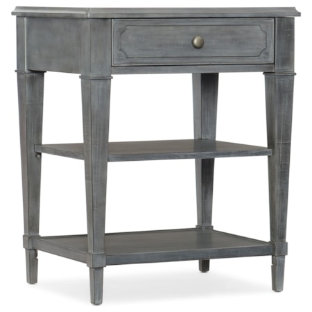 One-Drawer Bedside Table with 2 Shelves