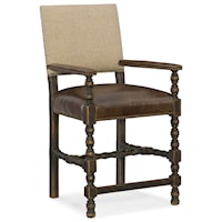 Traditional Comfort Counter Stool with Leather Seat