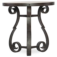 Traditional Metal End Table with Stone Top