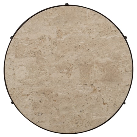 Metal and Stone End Table