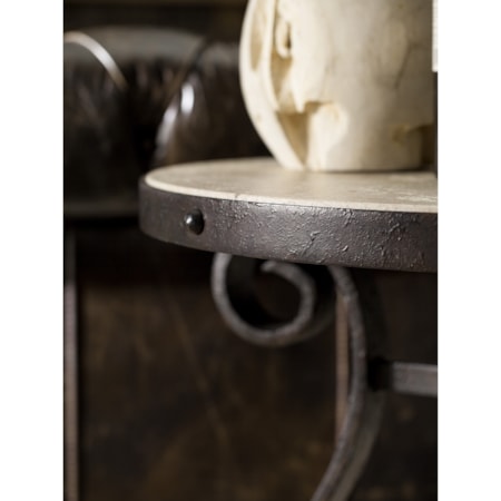 Metal and Stone End Table