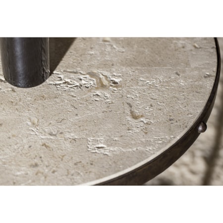 Metal and Stone End Table
