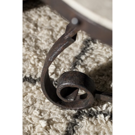 Metal and Stone End Table