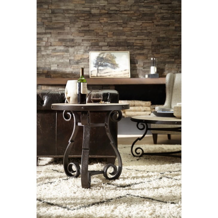 Hooker Furniture Hill Country Metal and Stone End Table