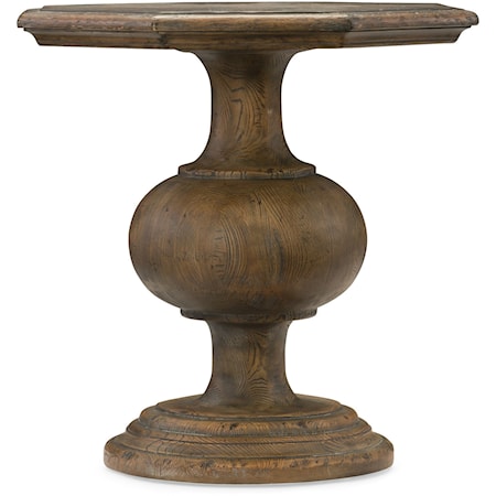 Traditional End Table with Pedestal Base