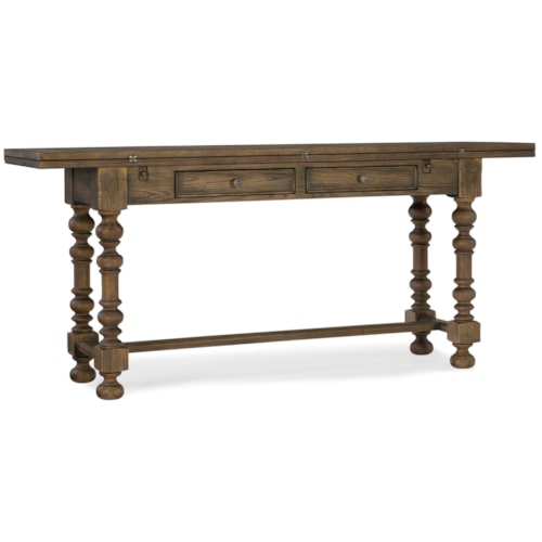 Traditional 2-Drawer Flip-Top Console Table