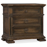 Traditional 3-Drawer Nightstand with USB Port and Outlets