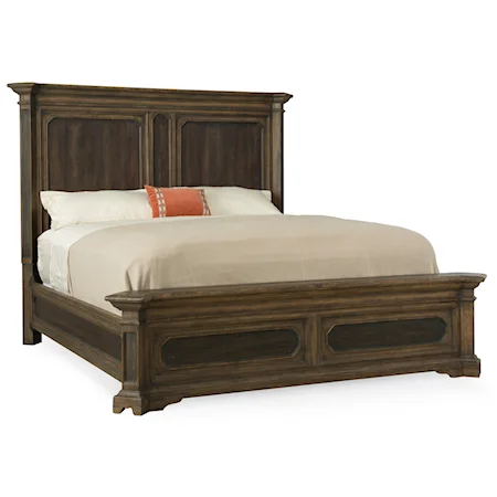 Rustic Farmhouse Queen Mansion Panel Bed