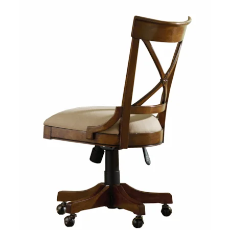 Armless Tilt Swivel Chair with Decorative X-Back and Seat Height Adjustment
