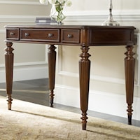 Traditional 3-Drawer Leg Desk with Fluted Detail