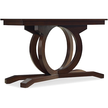 Contemporary Rectangular Sofa Table with Curved Pedestal Base