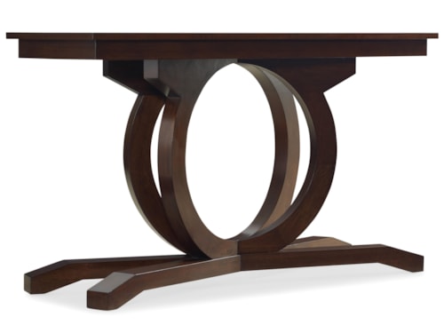 Contemporary Rectangular Sofa Table with Curved Pedestal Base