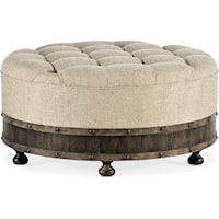 Traditional Upholstered Cocktail Ottoman with Casters