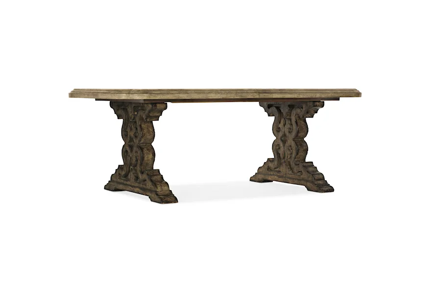 La Grange 86" Double Pedestal Table w/ Leaves by Hooker Furniture at Malouf Furniture Co.