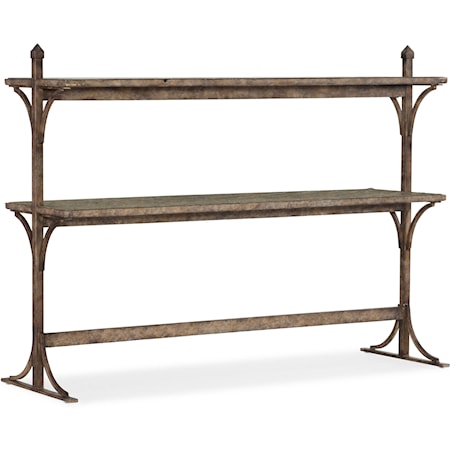 Transitional South 77 Metal and Wood Console