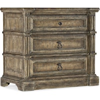Relaxed Vintage Three-Drawer Nightstand with Outlet