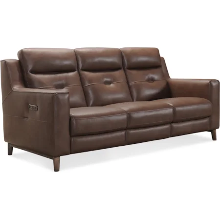 Contemporary Power Leather Sofa with Power Headrest