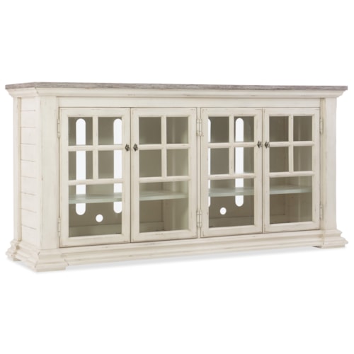 68" Entertainment Console with Adjustable Shelves and Cord Management