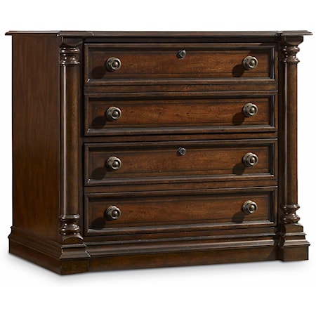 Traditional 4-Drawer Lateral File with 2 Locking File Drawers