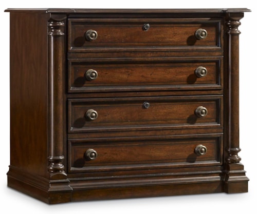 Traditional 4-Drawer Lateral File with 2 Locking File Drawers
